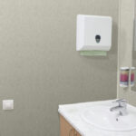 Sanitary: Restroom Restroom Varietex Almond Sandstone Pepper Dust Wall Cladding